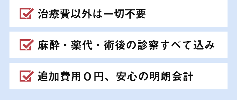 安心の明朗会計